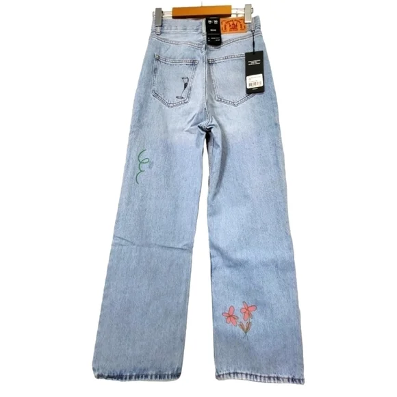 Dr Denim Echo High Rise Wedgie Scribble Jeans Size 26W30L - Picture 8 of 16